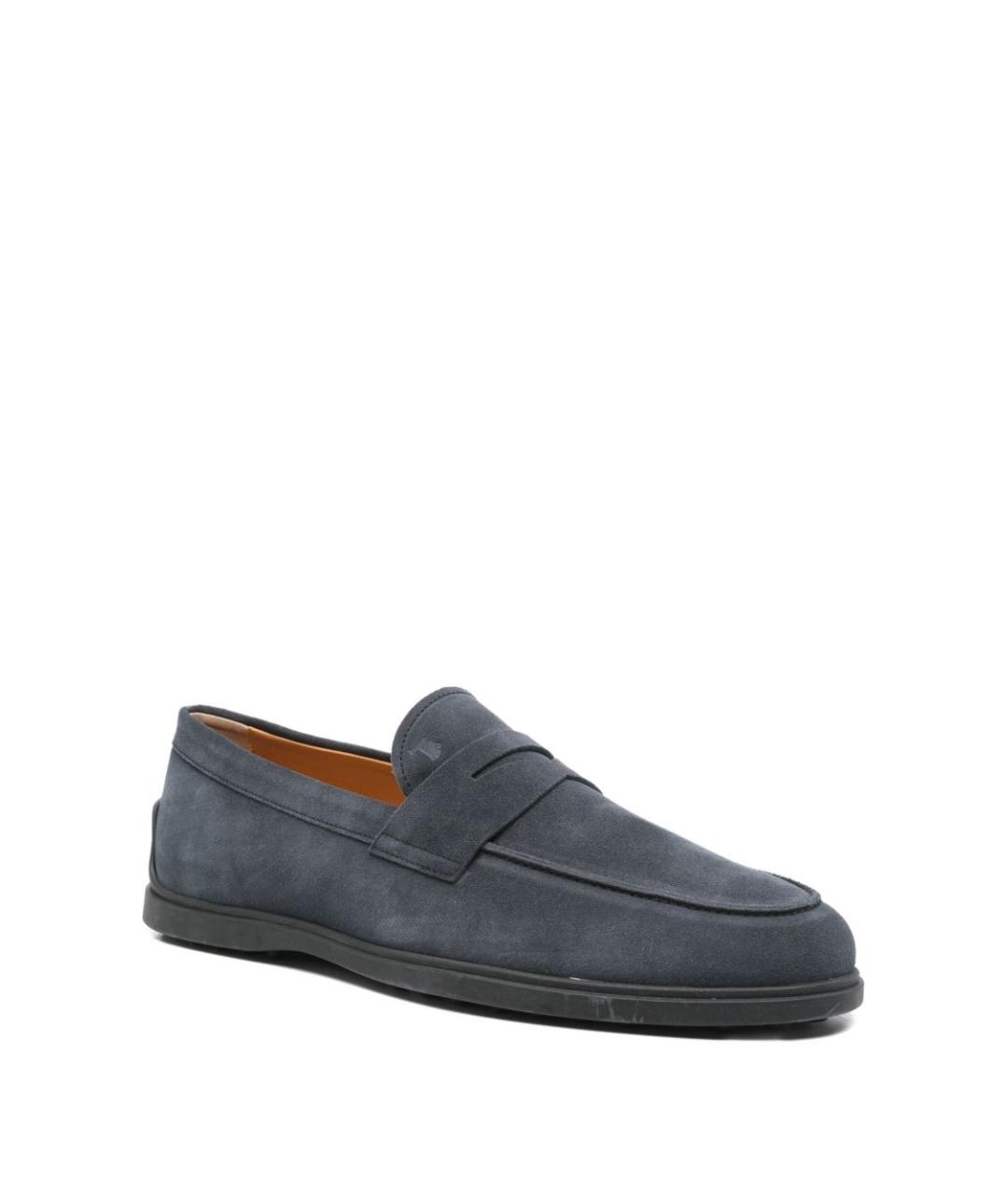 TOD'S Темно-синие замшевые лоферы, фото 3