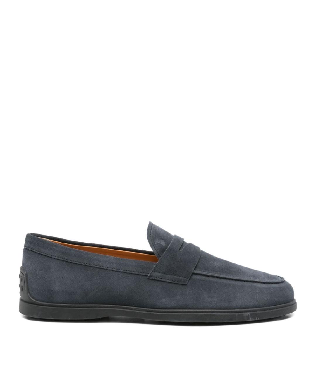 TOD'S Темно-синие замшевые лоферы, фото 1