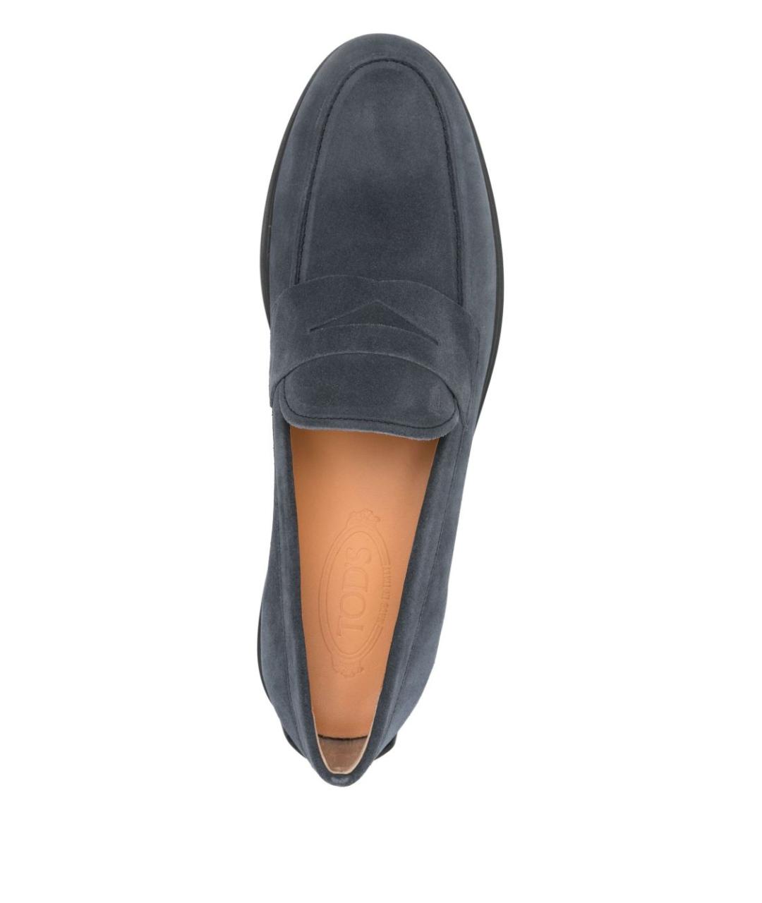 TOD'S Темно-синие замшевые лоферы, фото 4