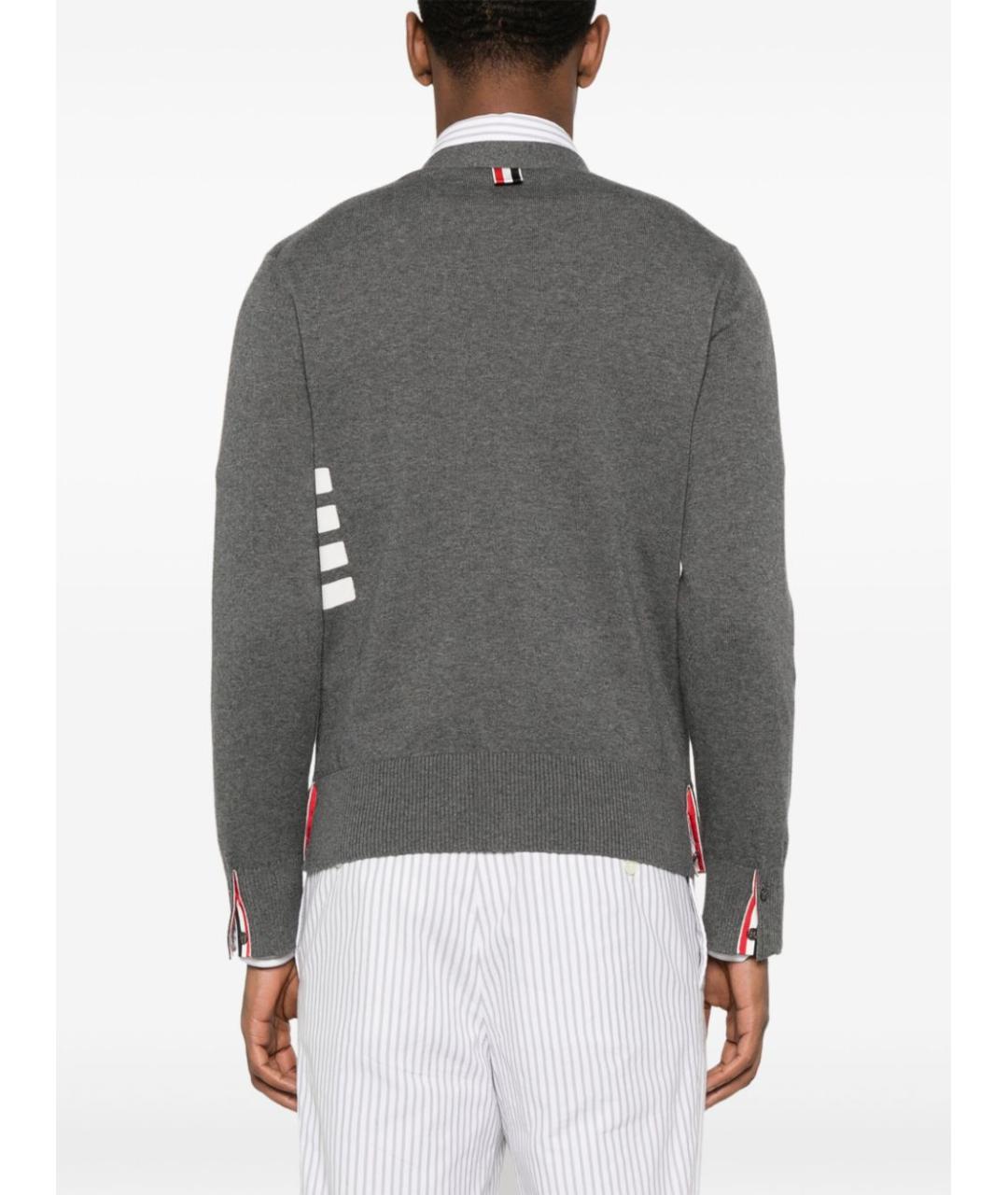 THOM BROWNE Серый кардиган, фото 4