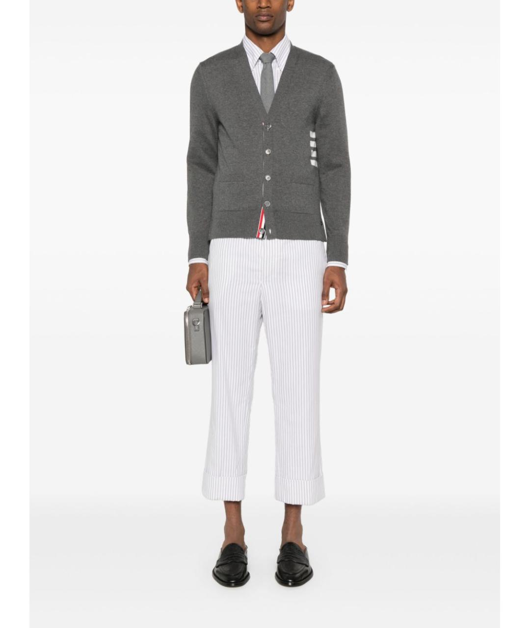 THOM BROWNE Серый кардиган, фото 5