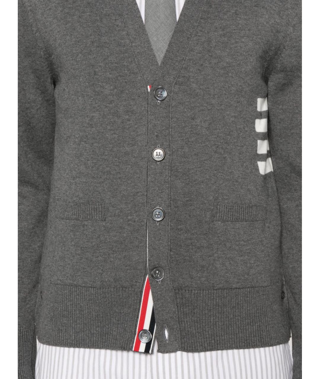 THOM BROWNE Серый кардиган, фото 2