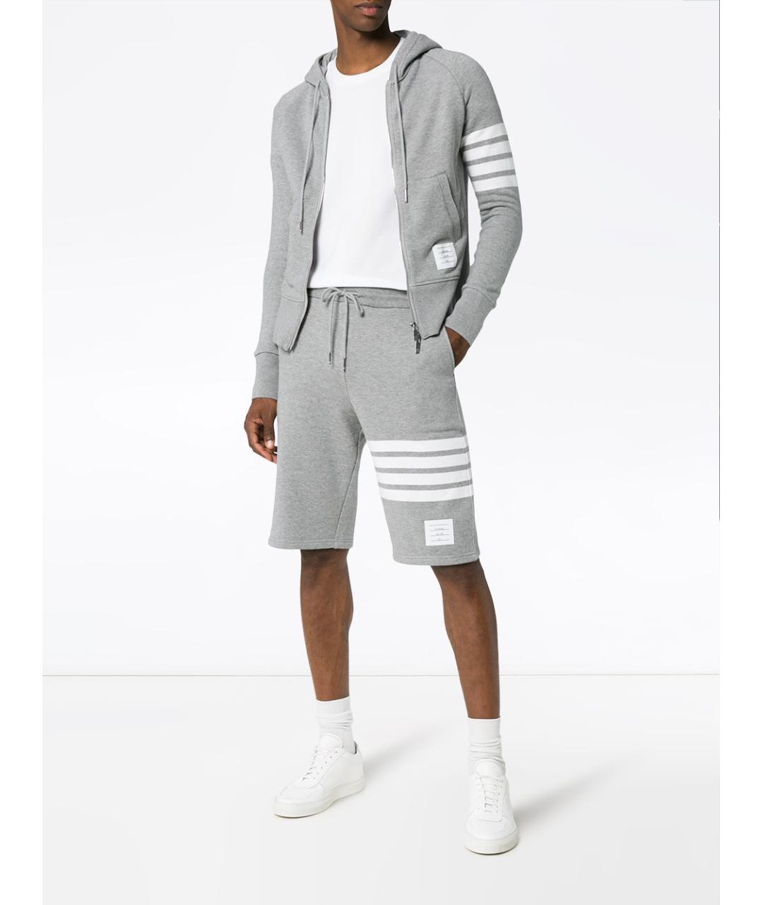 THOM BROWNE Серые хлопковые шорты, фото 5