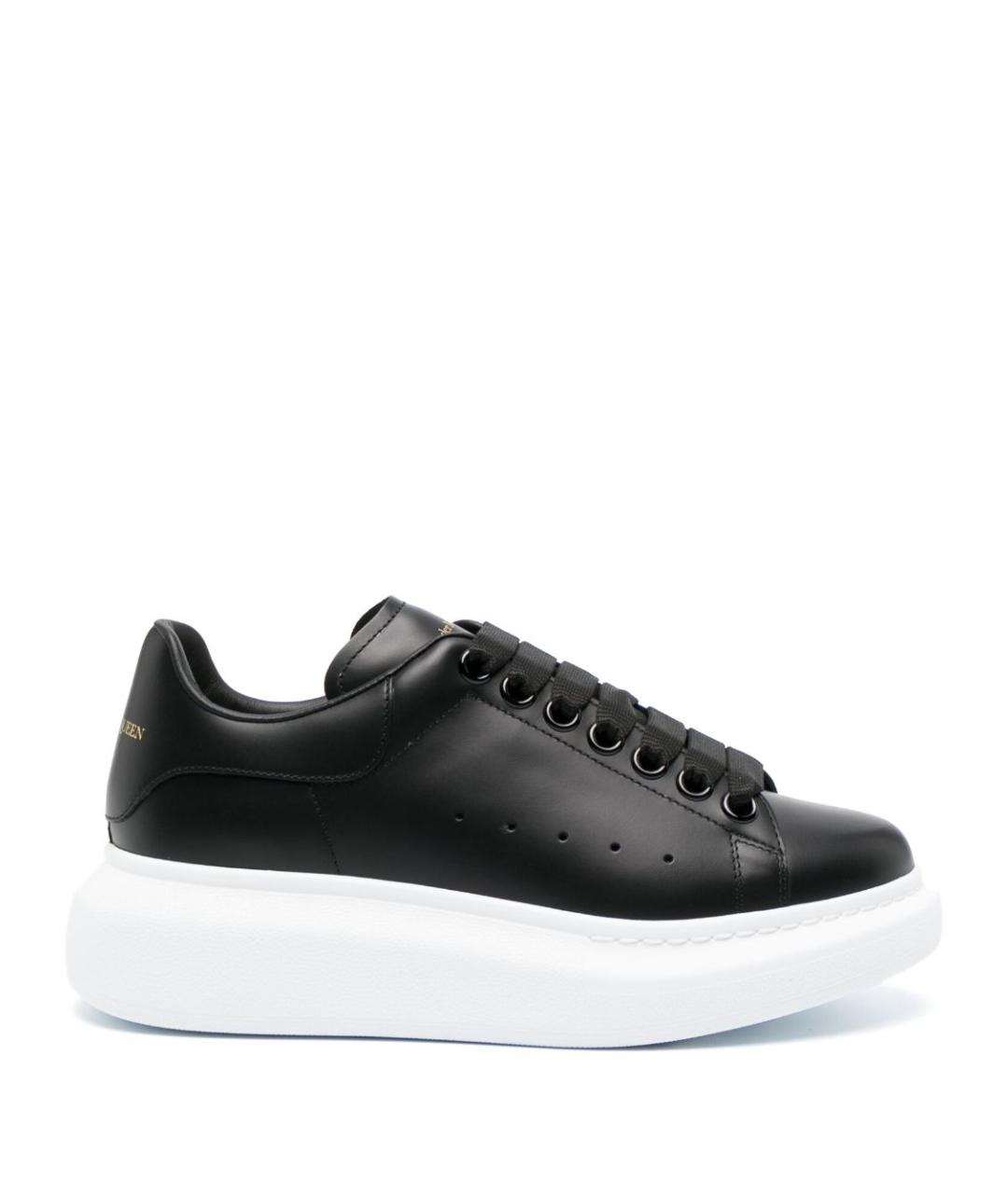 ALEXANDER MCQUEEN Черные кожаные кроссовки, фото 1