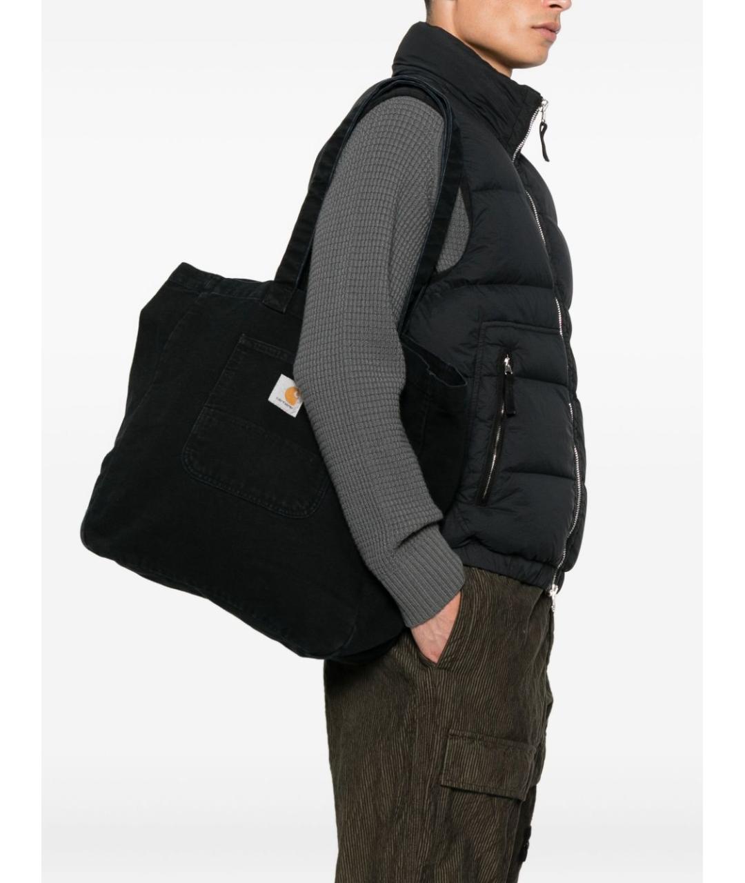 CARHARTT WIP Черная хлопковая сумка тоут, фото 2