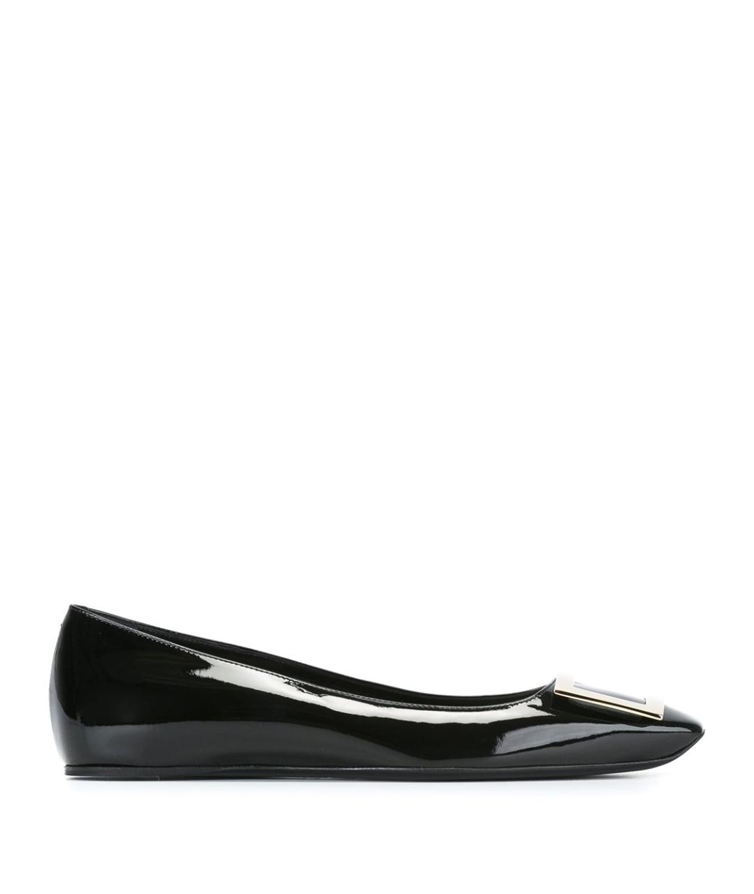 ROGER VIVIER Черные балетки из лакированной кожи, фото 1