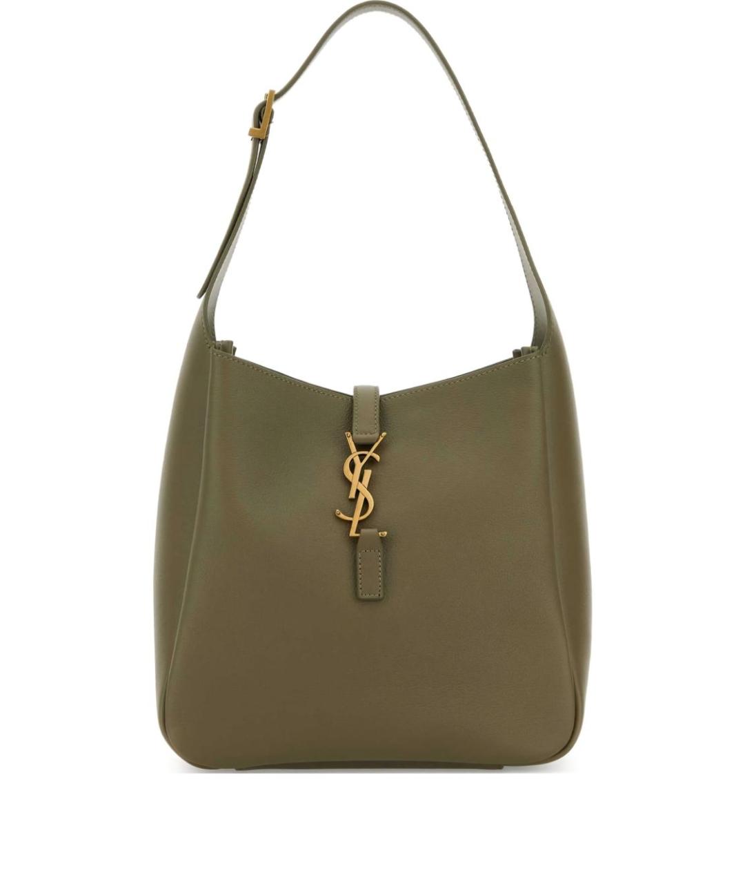 SAINT LAURENT Зеленая кожаная сумка тоут, фото 1