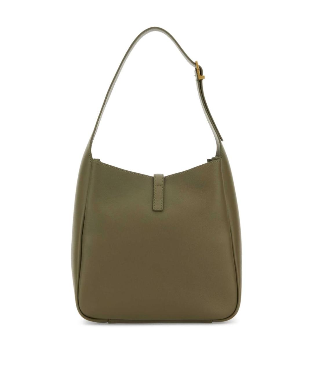 SAINT LAURENT Зеленая кожаная сумка тоут, фото 3