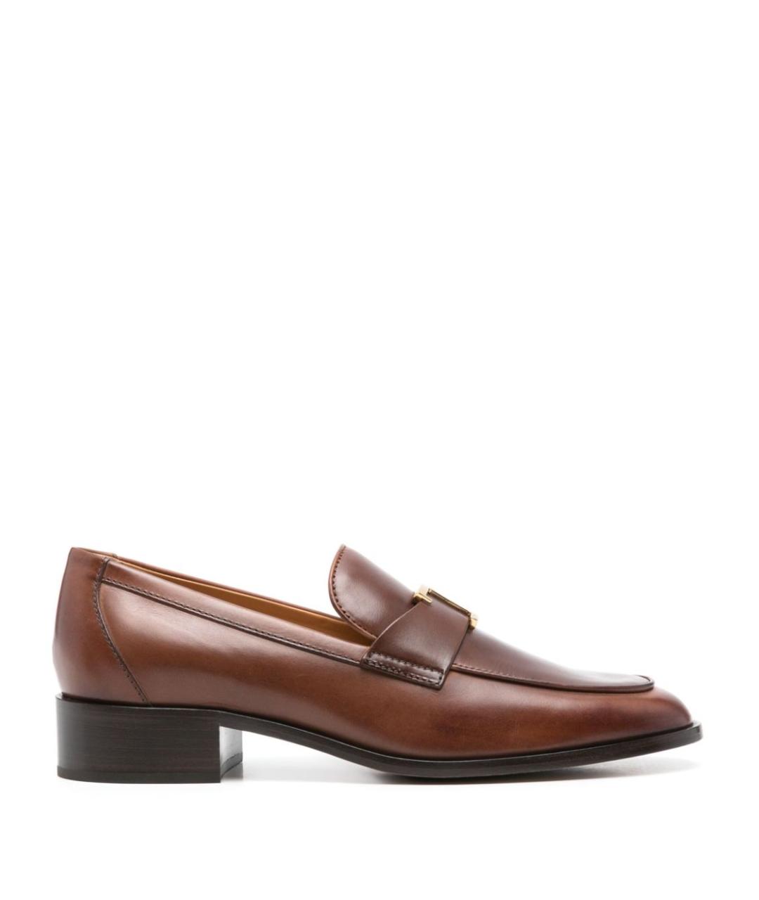 TOD'S Коричневые кожаные лоферы, фото 1