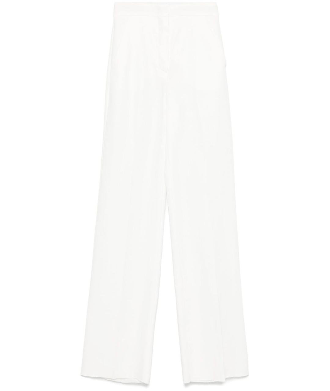 MAX MARA Белые льняные прямые брюки, фото 1