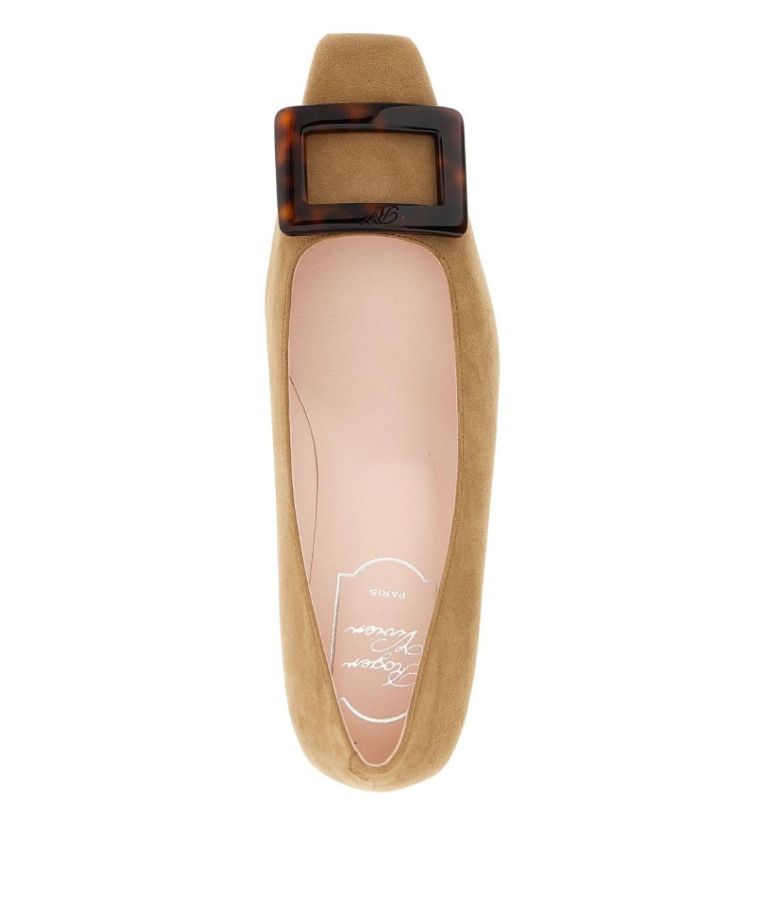 ROGER VIVIER Бежевые замшевые туфли, фото 4