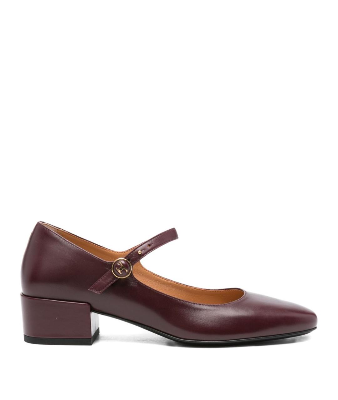 TOD'S Бордовые кожаные туфли, фото 1
