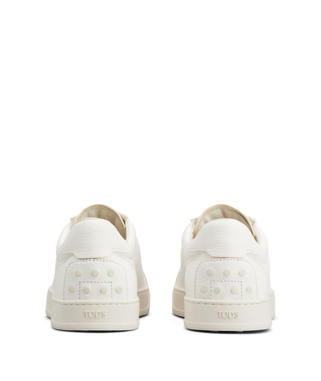 TOD'S Белые кожаные низкие кроссовки / кеды, фото 2