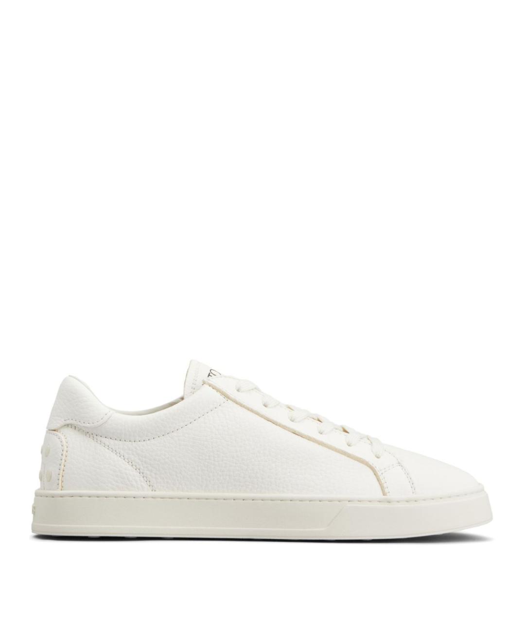 TOD'S Белые кожаные низкие кроссовки / кеды, фото 1