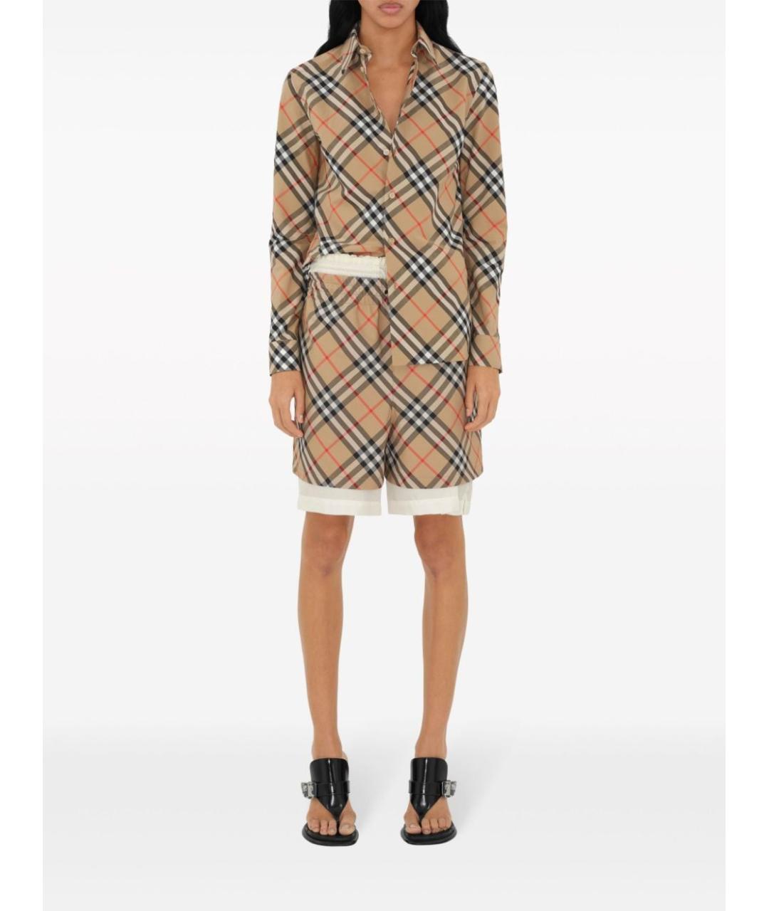 BURBERRY Бежевая хлопковая рубашка, фото 4