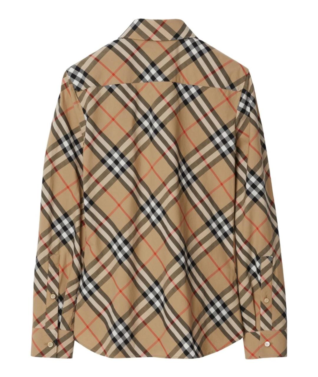 BURBERRY Бежевая хлопковая рубашка, фото 3