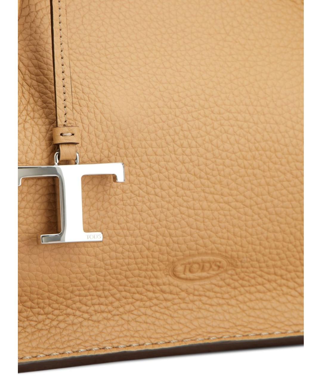 TOD'S Бежевая кожаная сумка тоут, фото 2