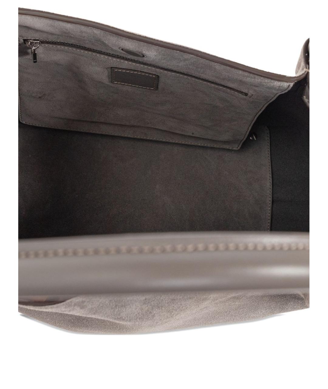 TOD'S Серая замшевая сумка тоут, фото 3