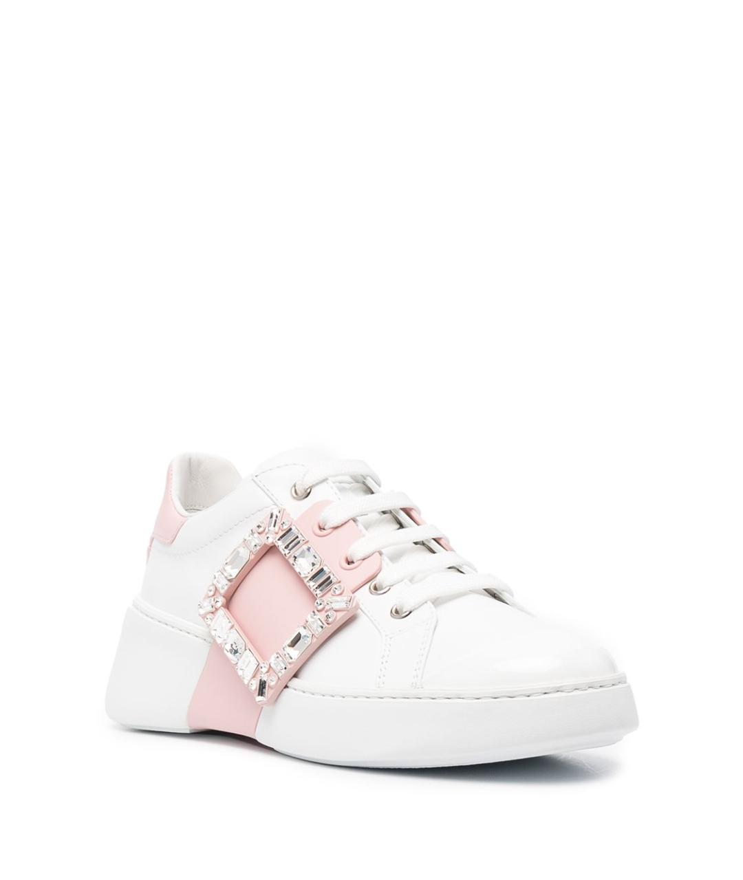 ROGER VIVIER Розовые кожаные кеды, фото 4