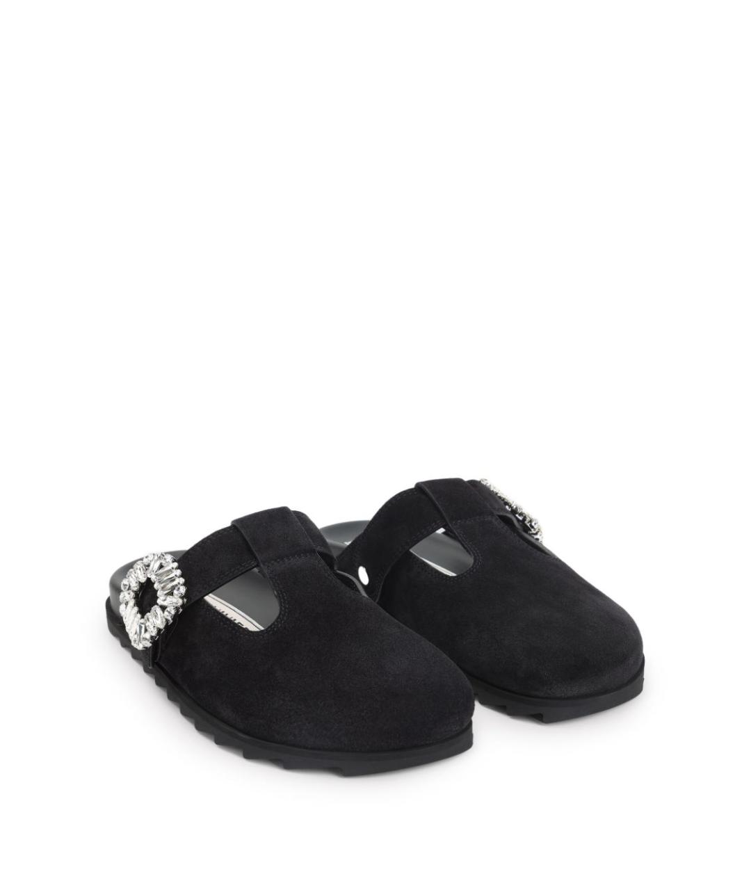 ROGER VIVIER Черные замшевые сабо, фото 4