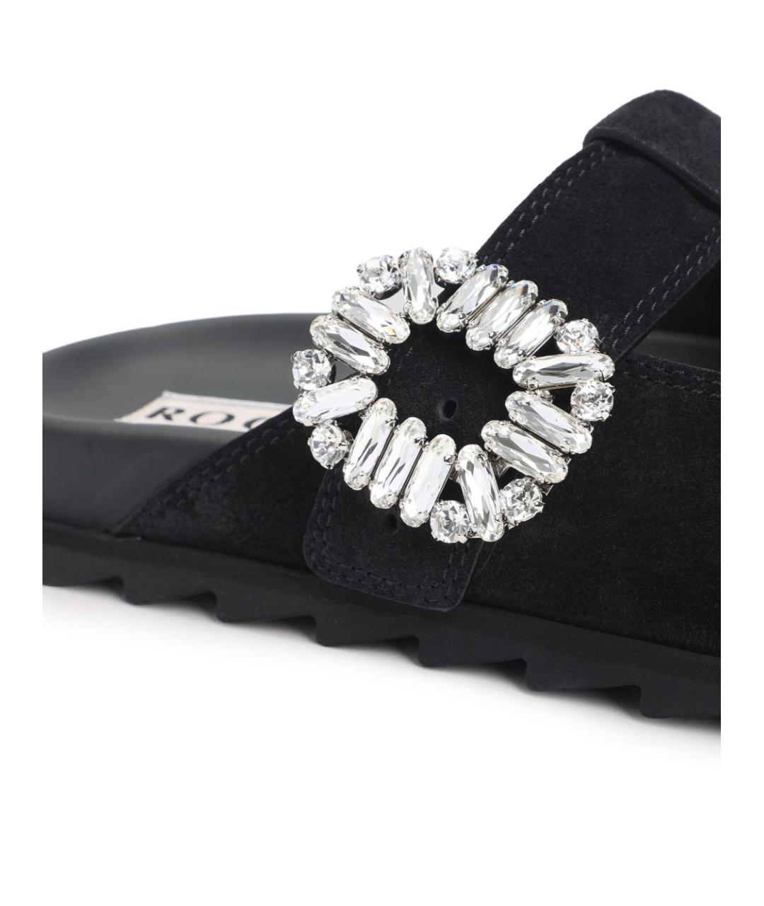 ROGER VIVIER Черные замшевые сабо, фото 3