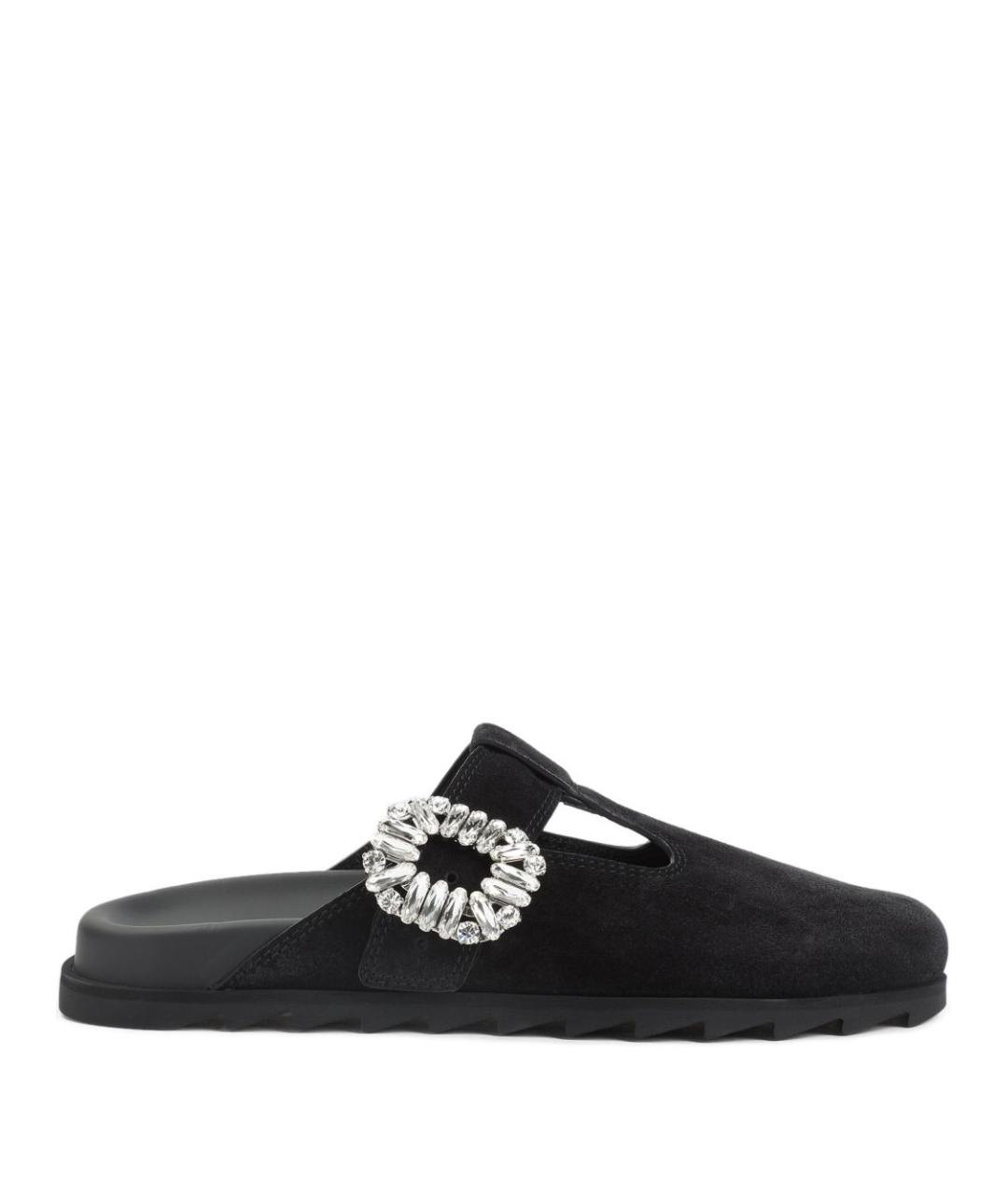 ROGER VIVIER Черные замшевые сабо, фото 1
