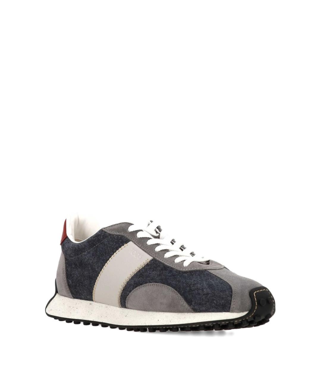 TOD'S Синие замшевые низкие кроссовки / кеды, фото 3