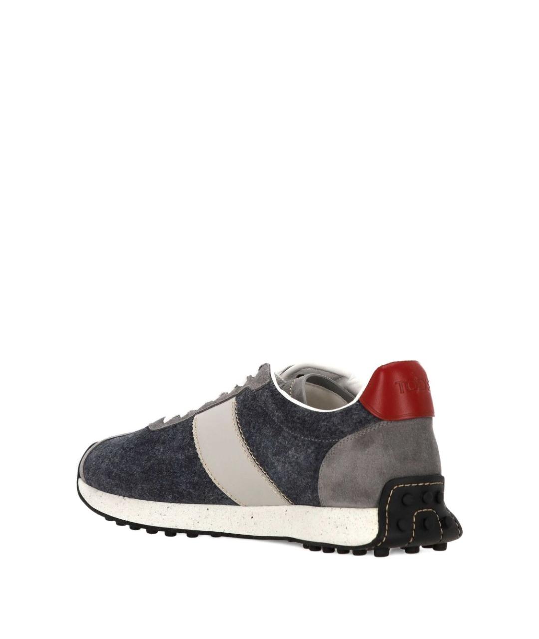 TOD'S Синие замшевые низкие кроссовки / кеды, фото 4