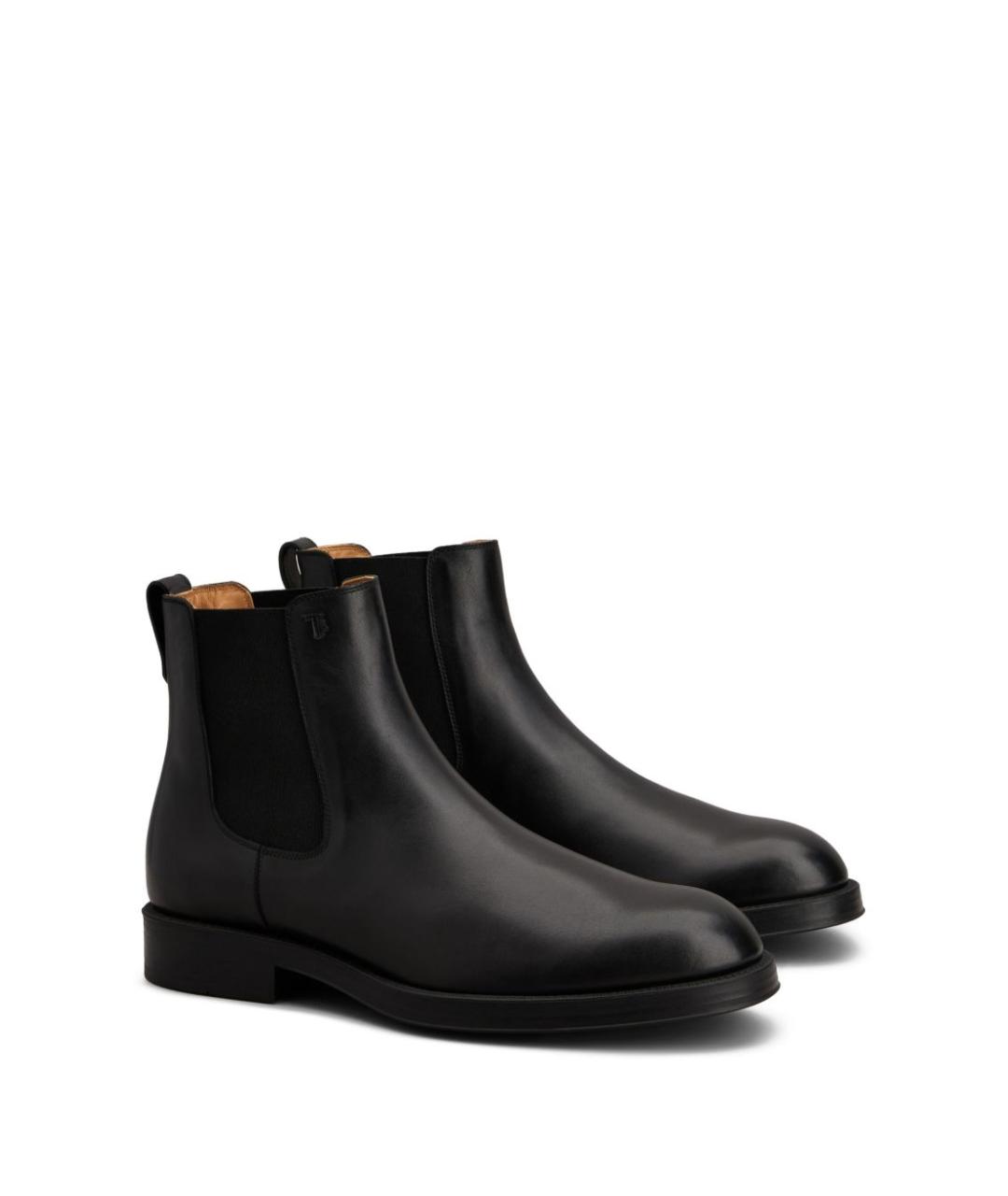 TOD'S Черные кожаные низкие ботинки, фото 2