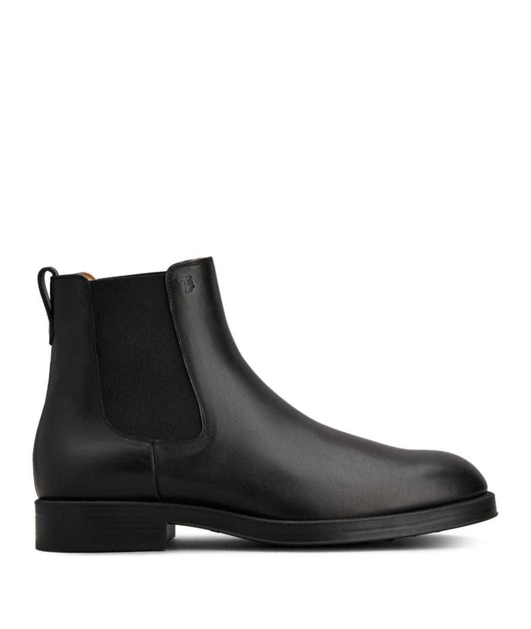 TOD'S Черные кожаные низкие ботинки, фото 1