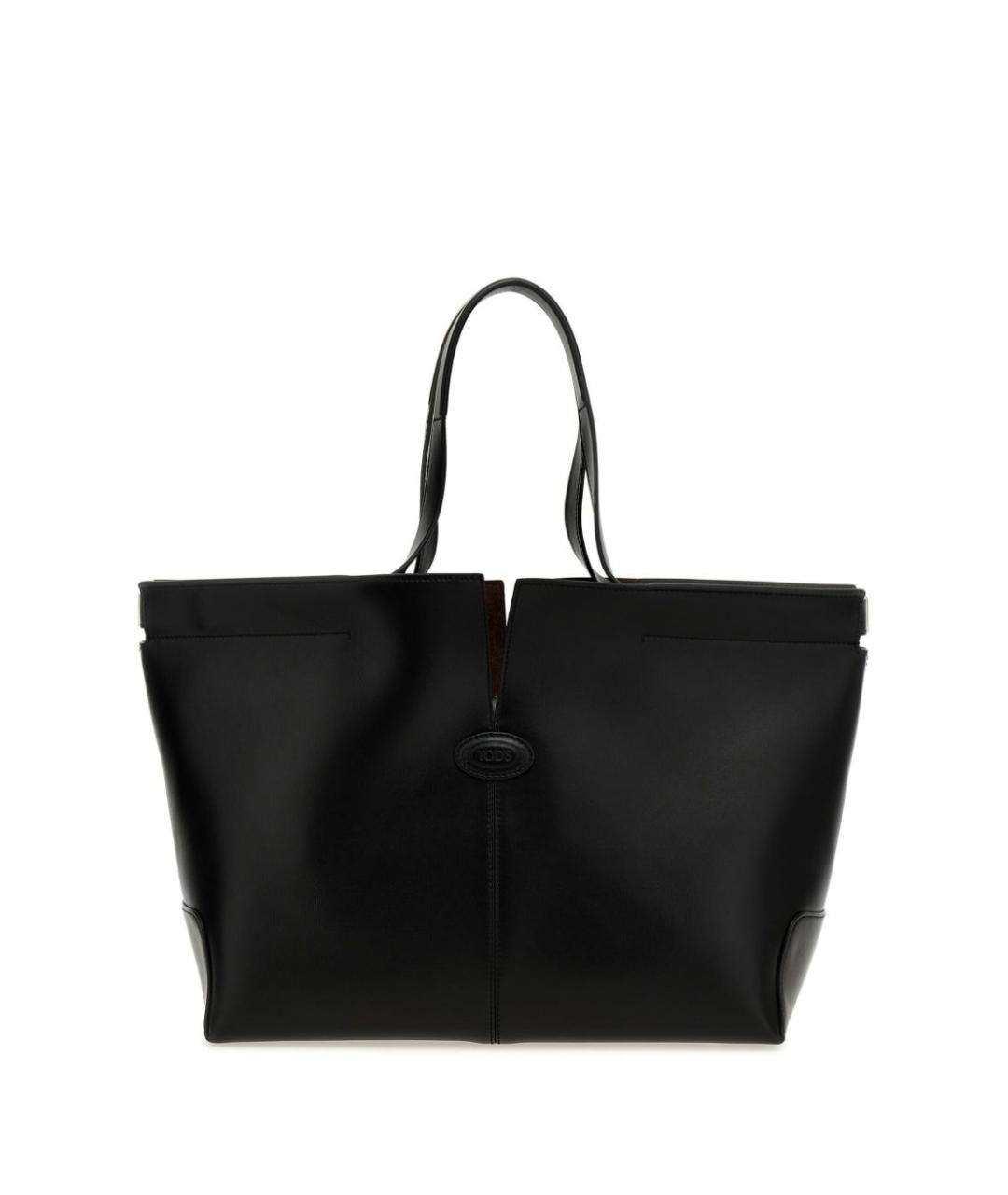 TOD'S Черная кожаная сумка тоут, фото 1