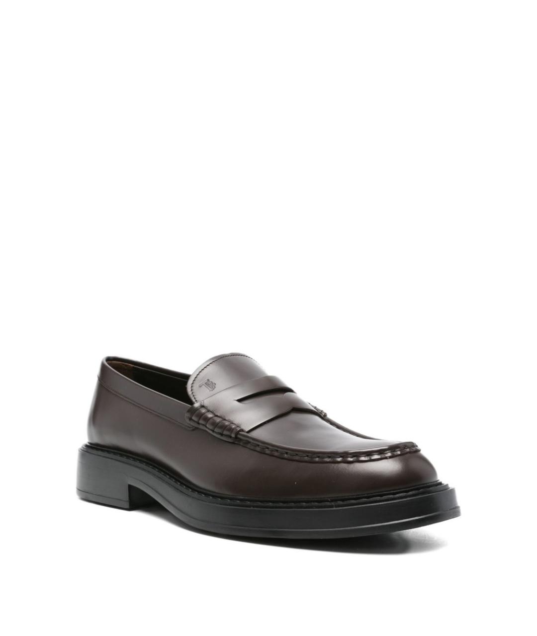 TOD'S Коричневые кожаные лоферы, фото 3