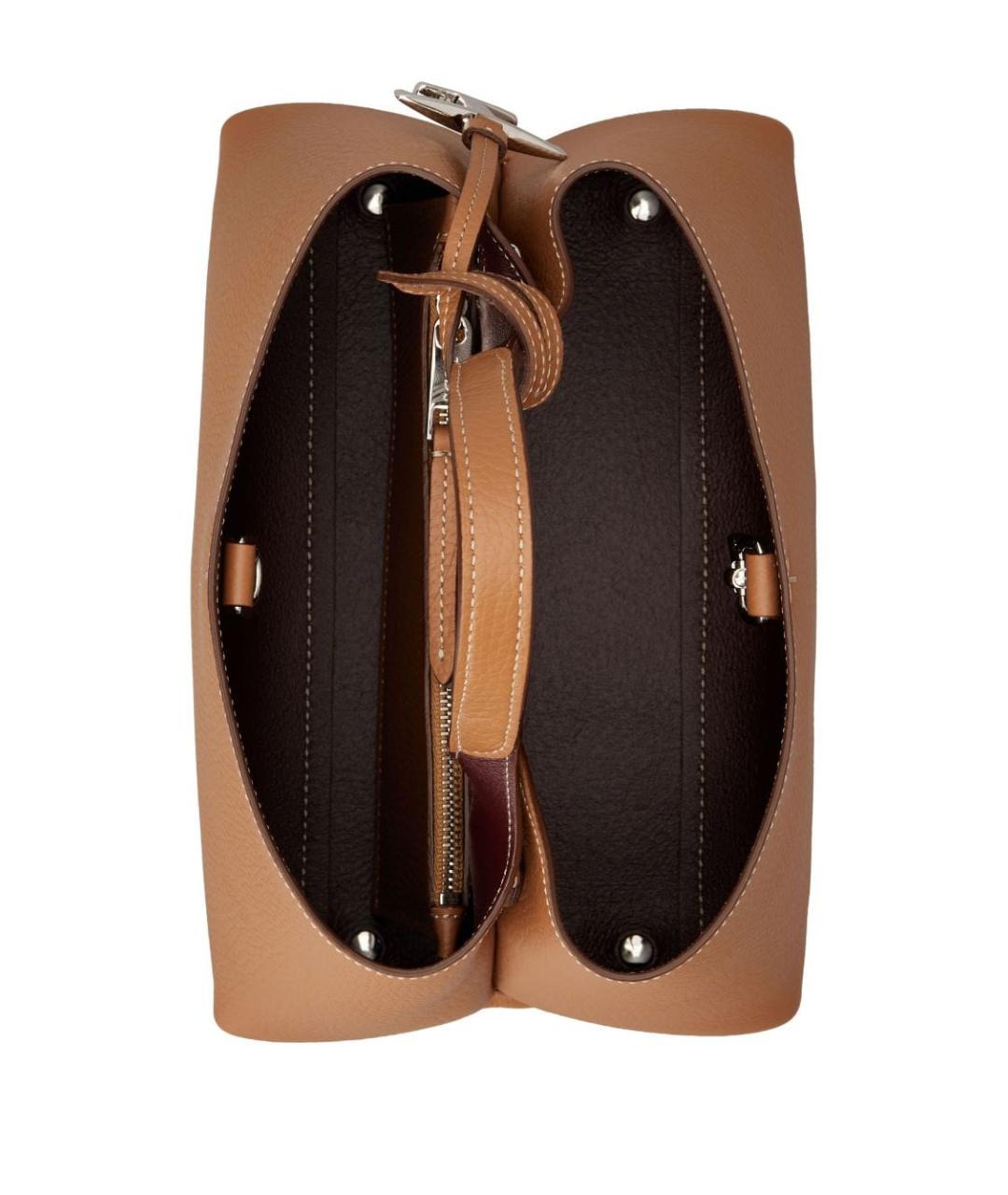 TOD'S Бежевая кожаная сумка тоут, фото 4