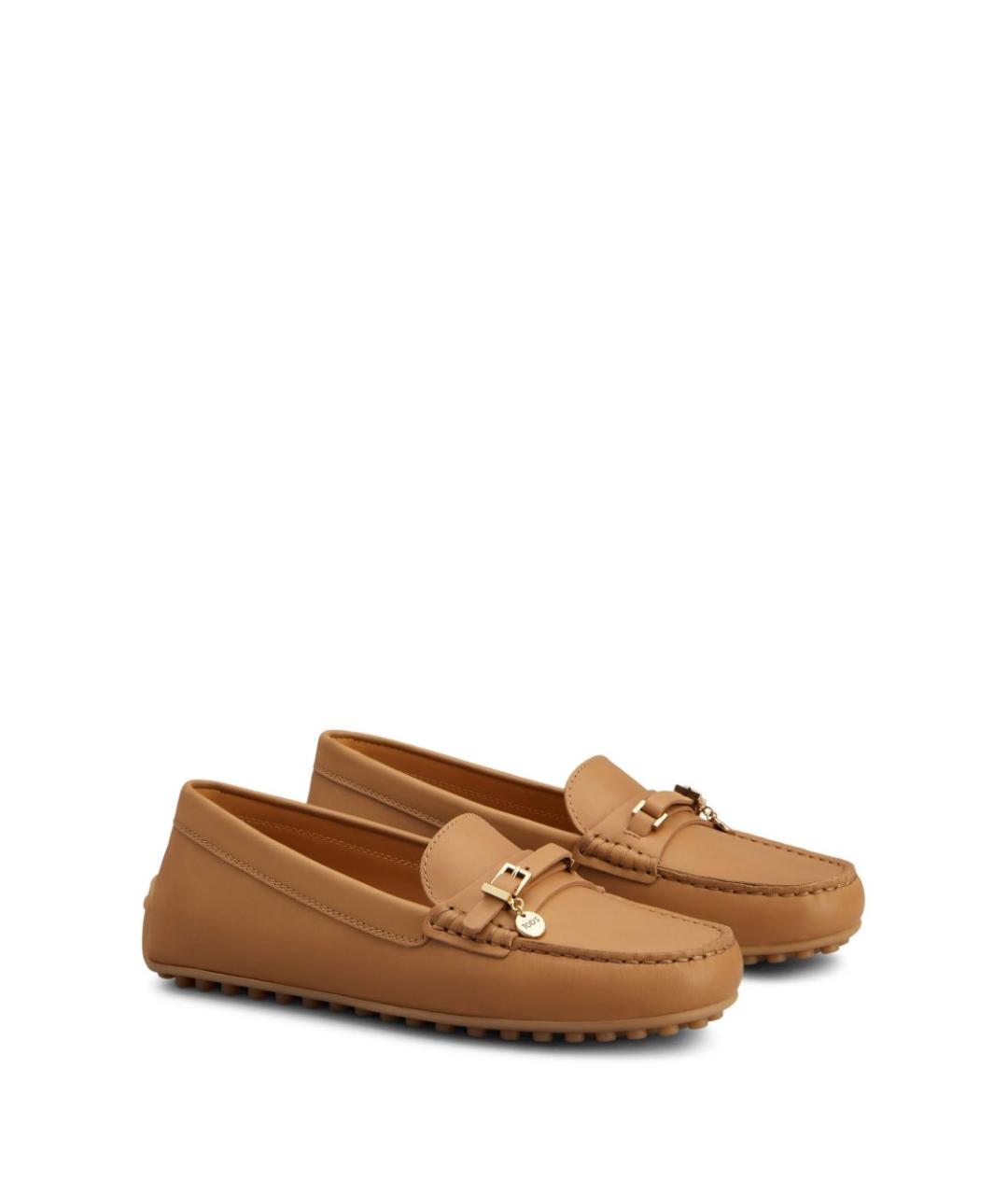 TOD'S Бежевые кожаные мокасины, фото 6