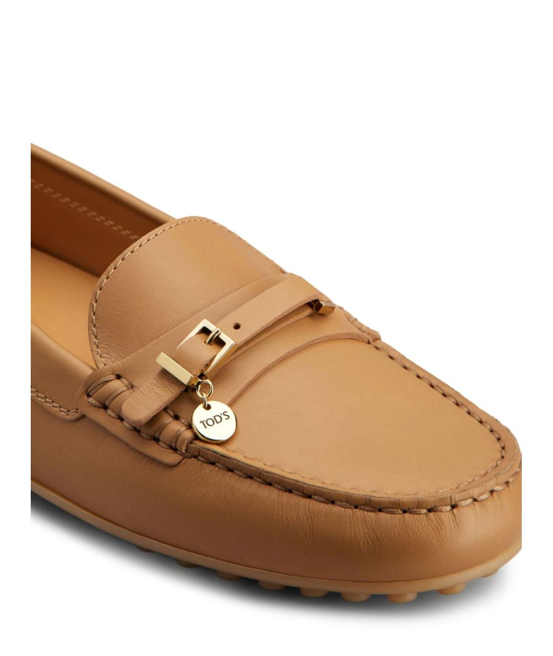 TOD'S Бежевые кожаные мокасины, фото 5