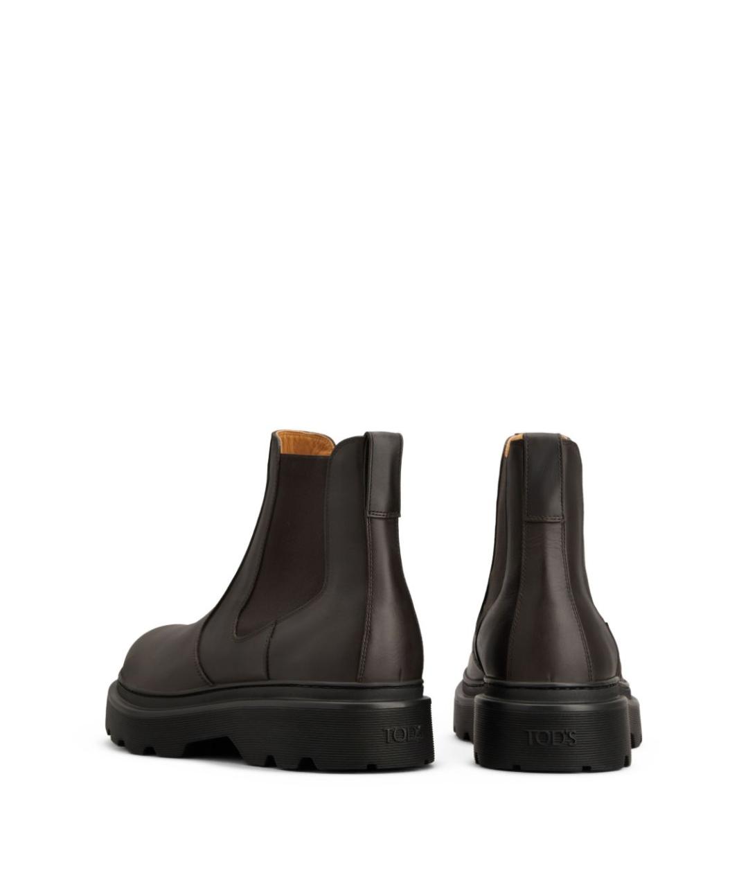 TOD'S Коричневые кожаные высокие ботинки, фото 4