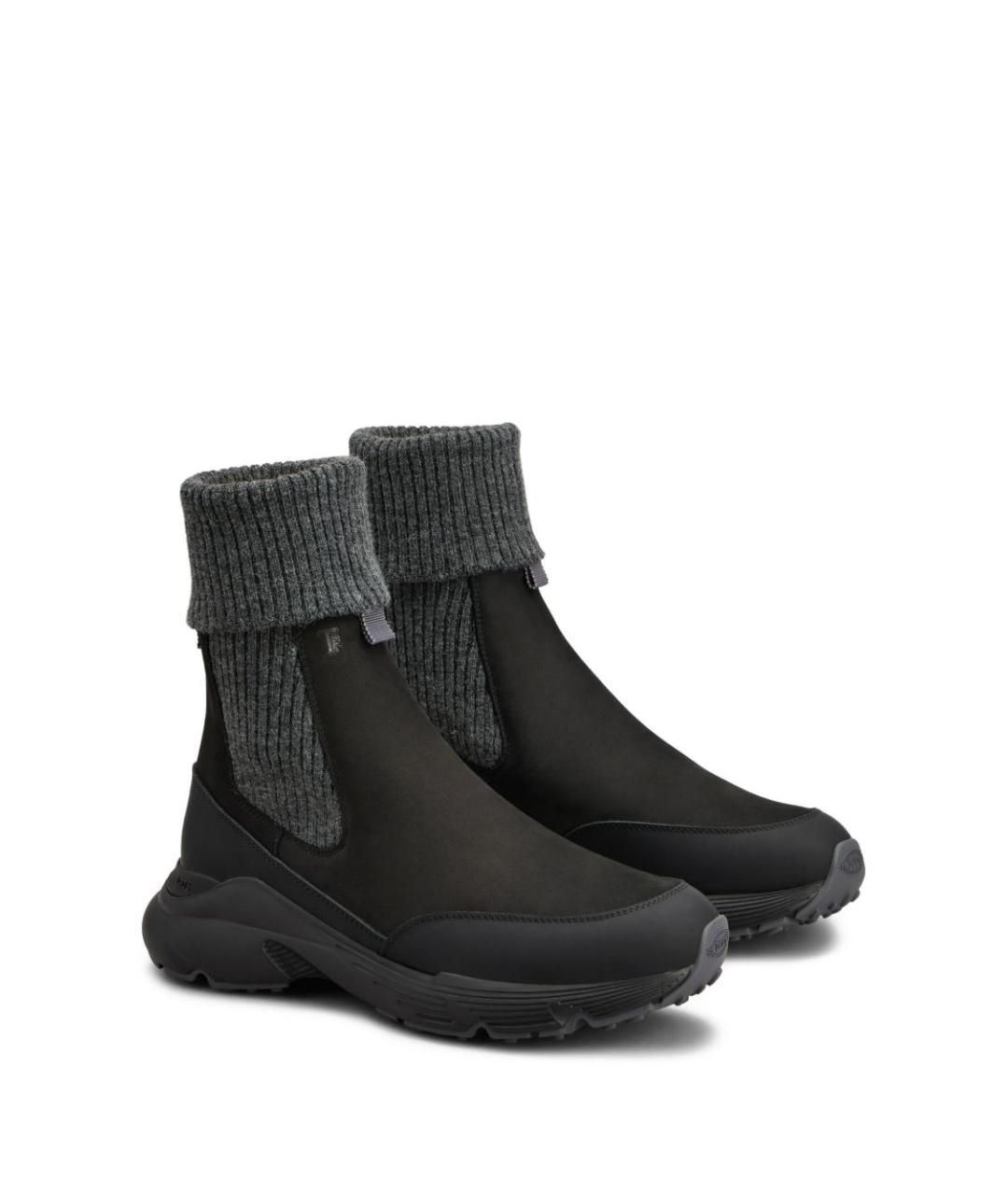 TOD'S Черные кожаные ботинки, фото 3