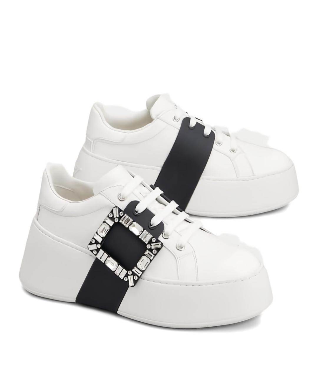 ROGER VIVIER Белые кожаные кеды, фото 2