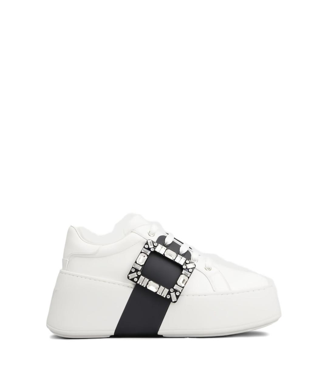 ROGER VIVIER Белые кожаные кеды, фото 1