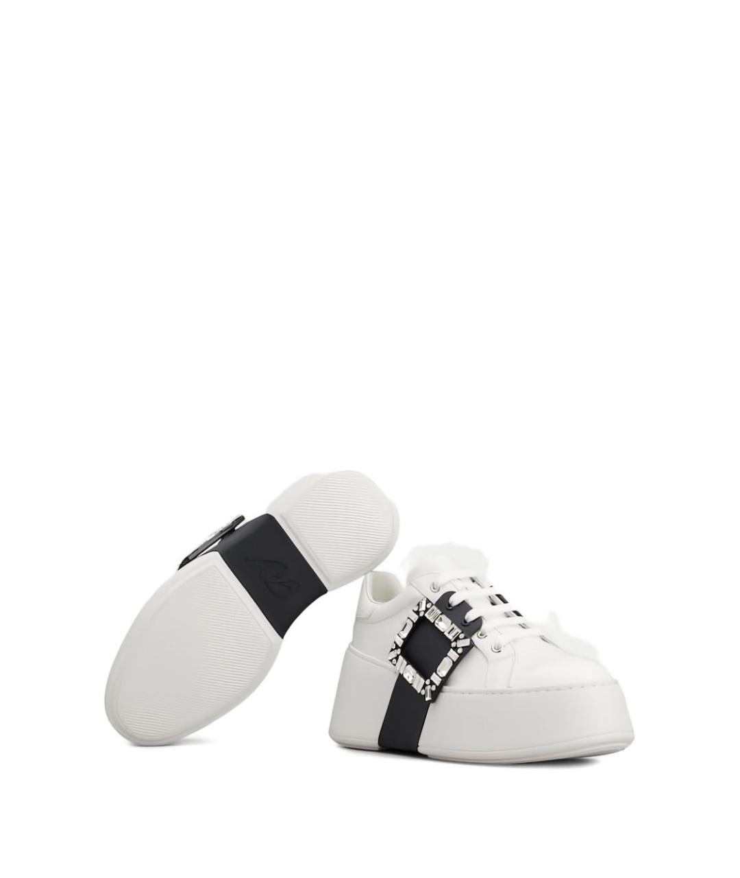 ROGER VIVIER Белые кожаные кеды, фото 5