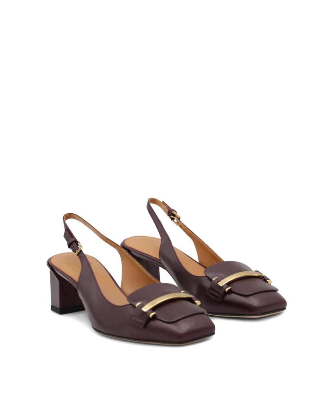 TOD'S Бордовые кожаные туфли, фото 3
