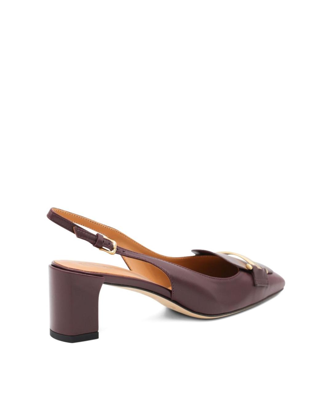 TOD'S Бордовые кожаные туфли, фото 4
