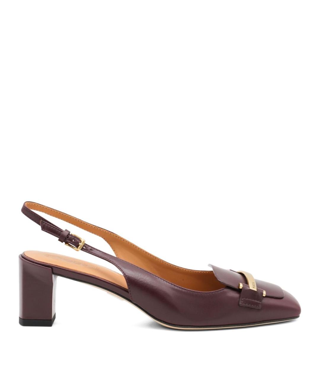 TOD'S Бордовые кожаные туфли, фото 1