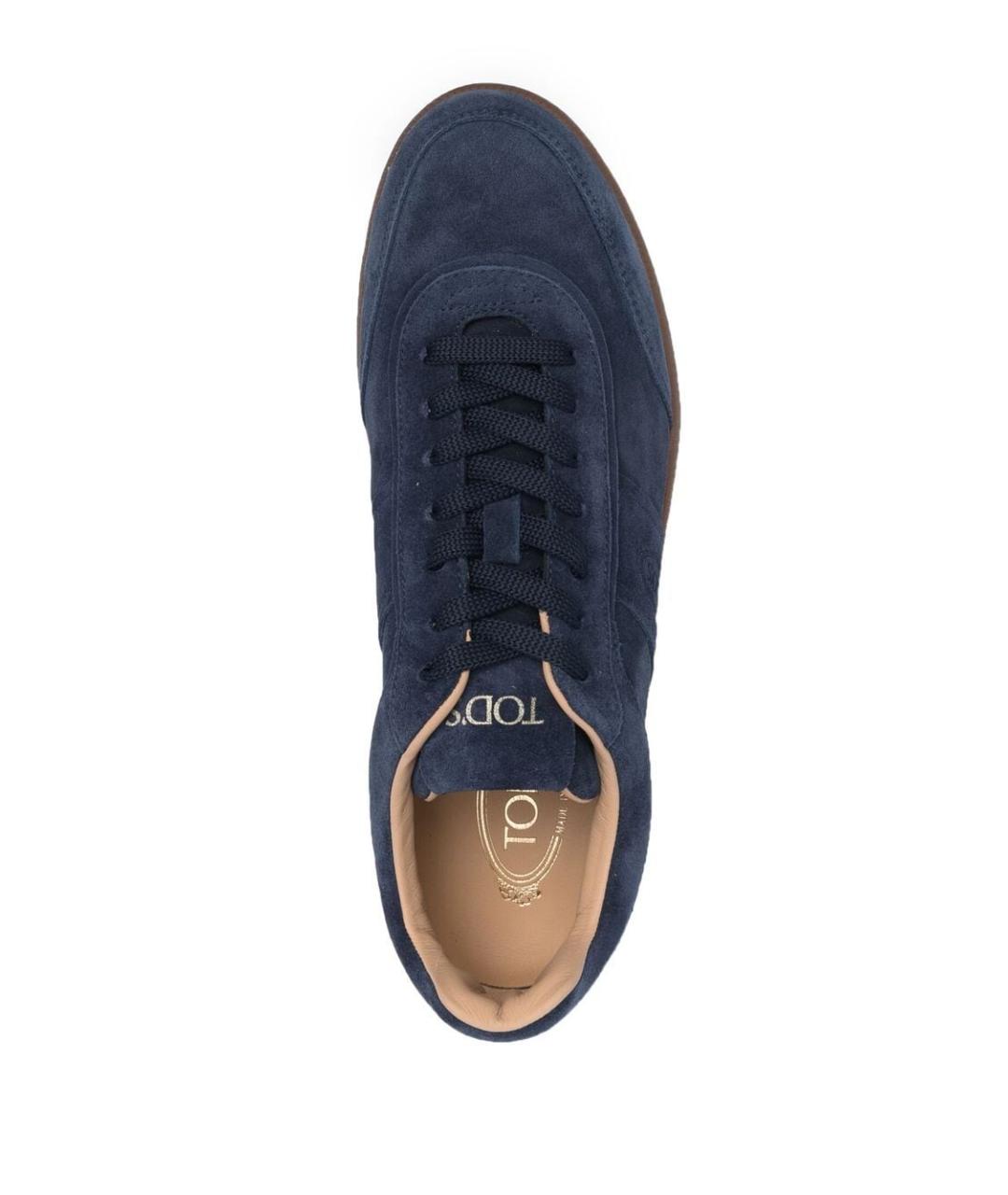 TOD'S Синие замшевые низкие кроссовки / кеды, фото 2