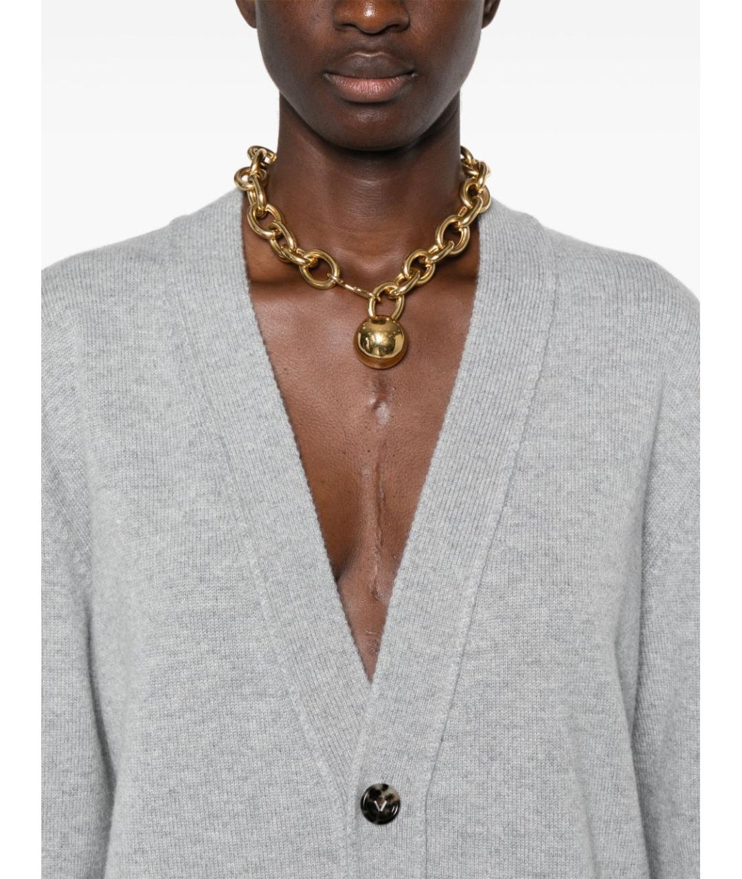 BOTTEGA VENETA Серый шерстяной кардиган, фото 2