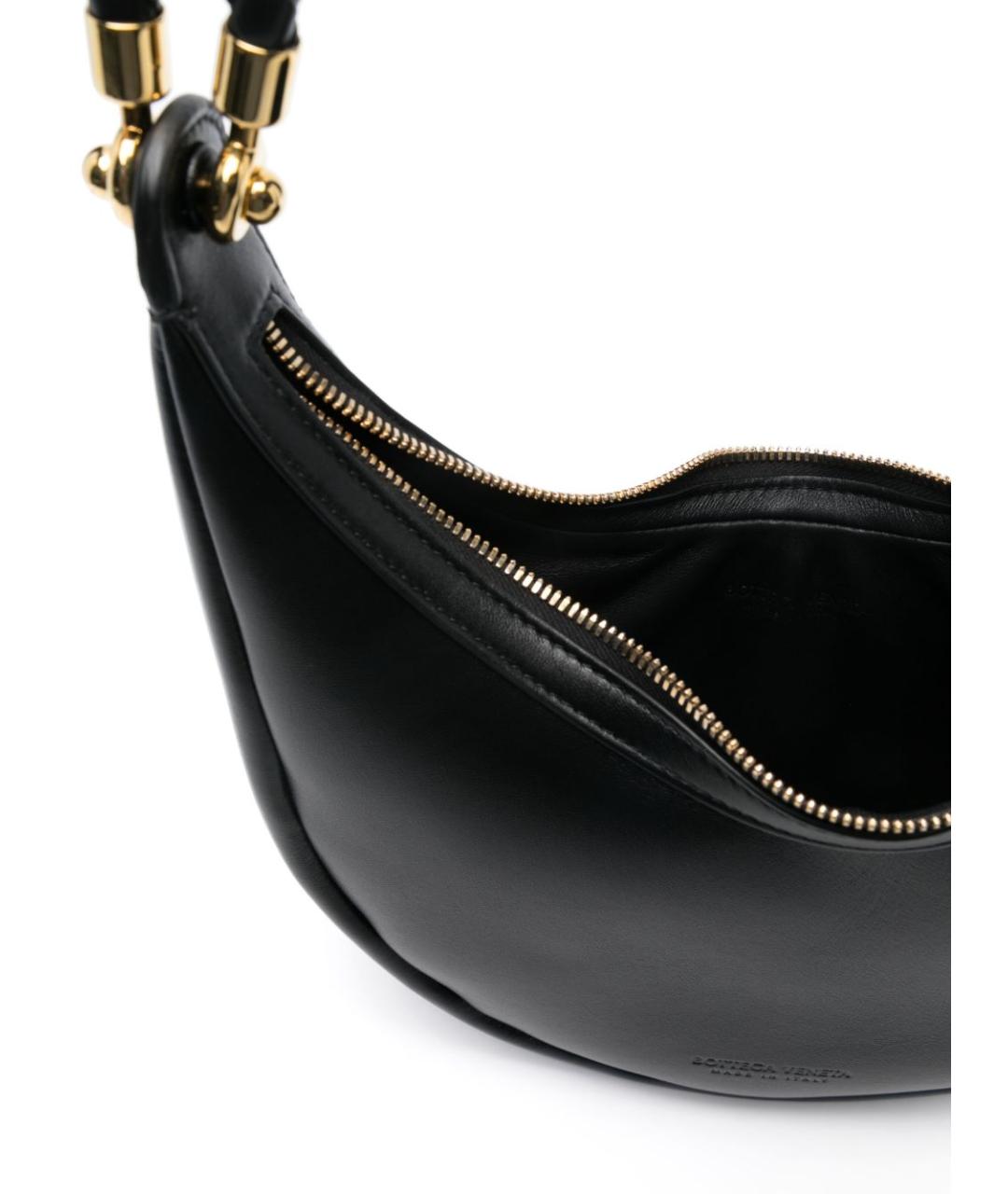 BOTTEGA VENETA Черная кожаная сумка через плечо, фото 2