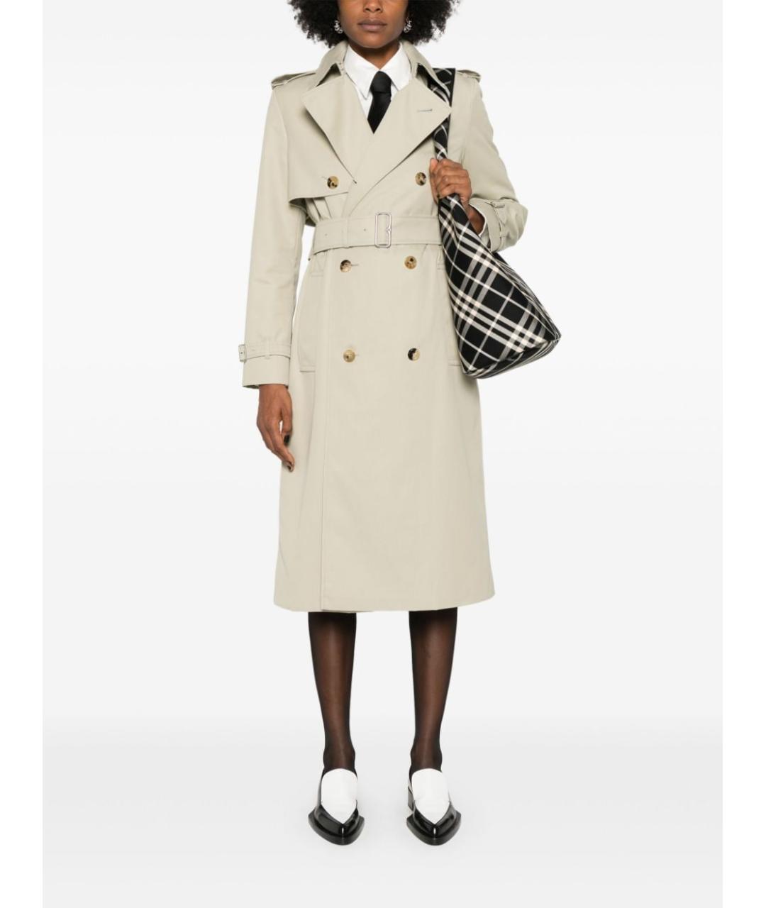 BURBERRY Бежевый хлопковый тренч/плащ, фото 5