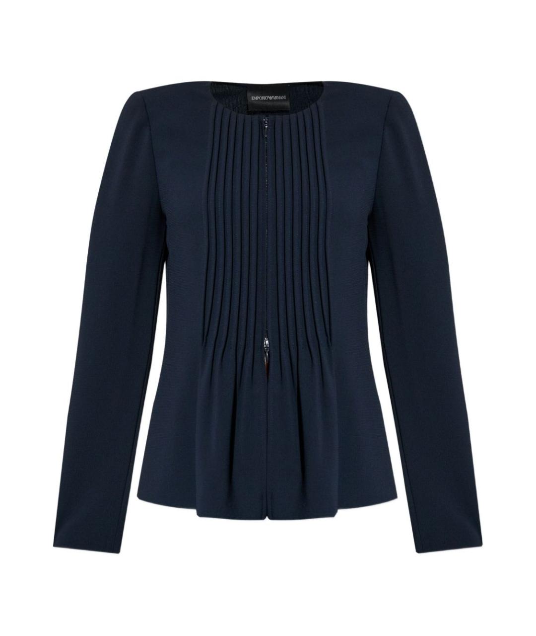 EMPORIO ARMANI Темно-синяя полиэстеровая блузы, фото 1