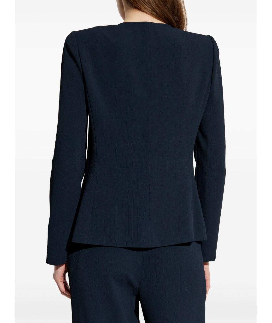 EMPORIO ARMANI Темно-синяя полиэстеровая блузы, фото 4