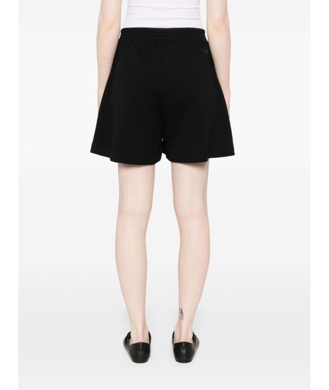 EMPORIO ARMANI Черные хлопковые шорты, фото 2